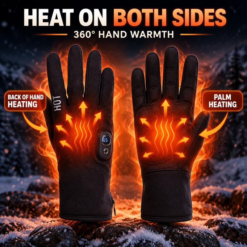 Heating zones on the palm and back of the Veryo glove