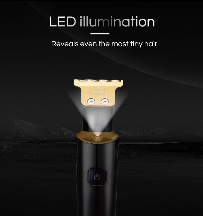LED light illuminating the trimmer blade